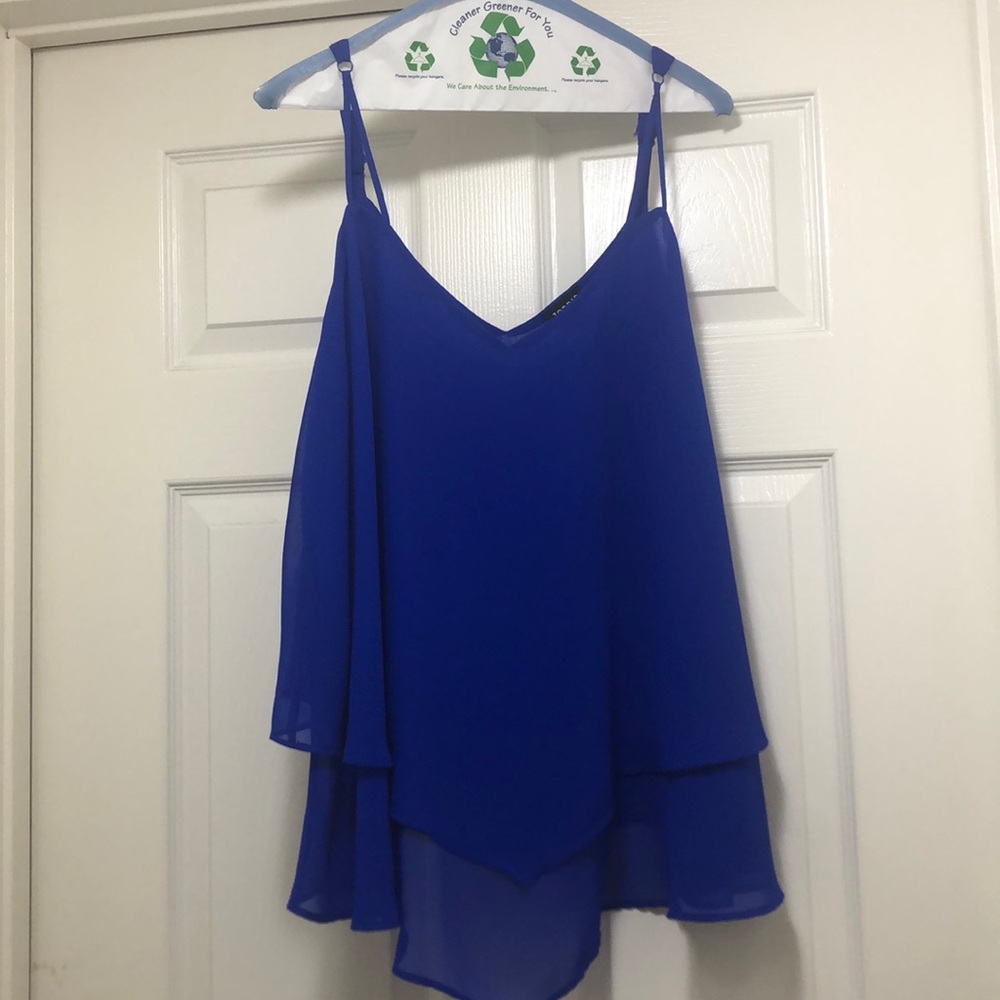 Royal Blue Chiffon Top
